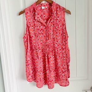 GAP Maternity Pink Floral Sleeveless Blouse Size Large
